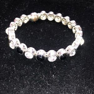 Black and white diamond magnetic bracelet